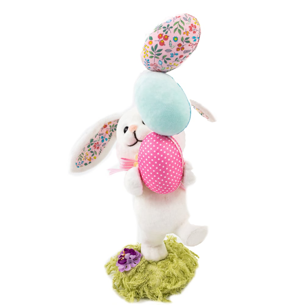 MARCHING RABBIT with EASTER EGGS - 34cm