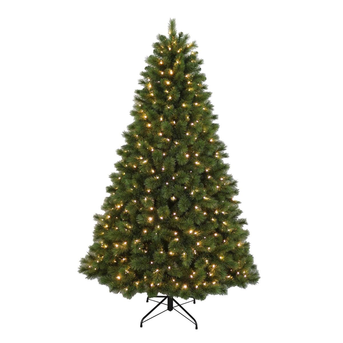 7FT Prelit Mixed Hardneedle Christmas Tree - Warm White