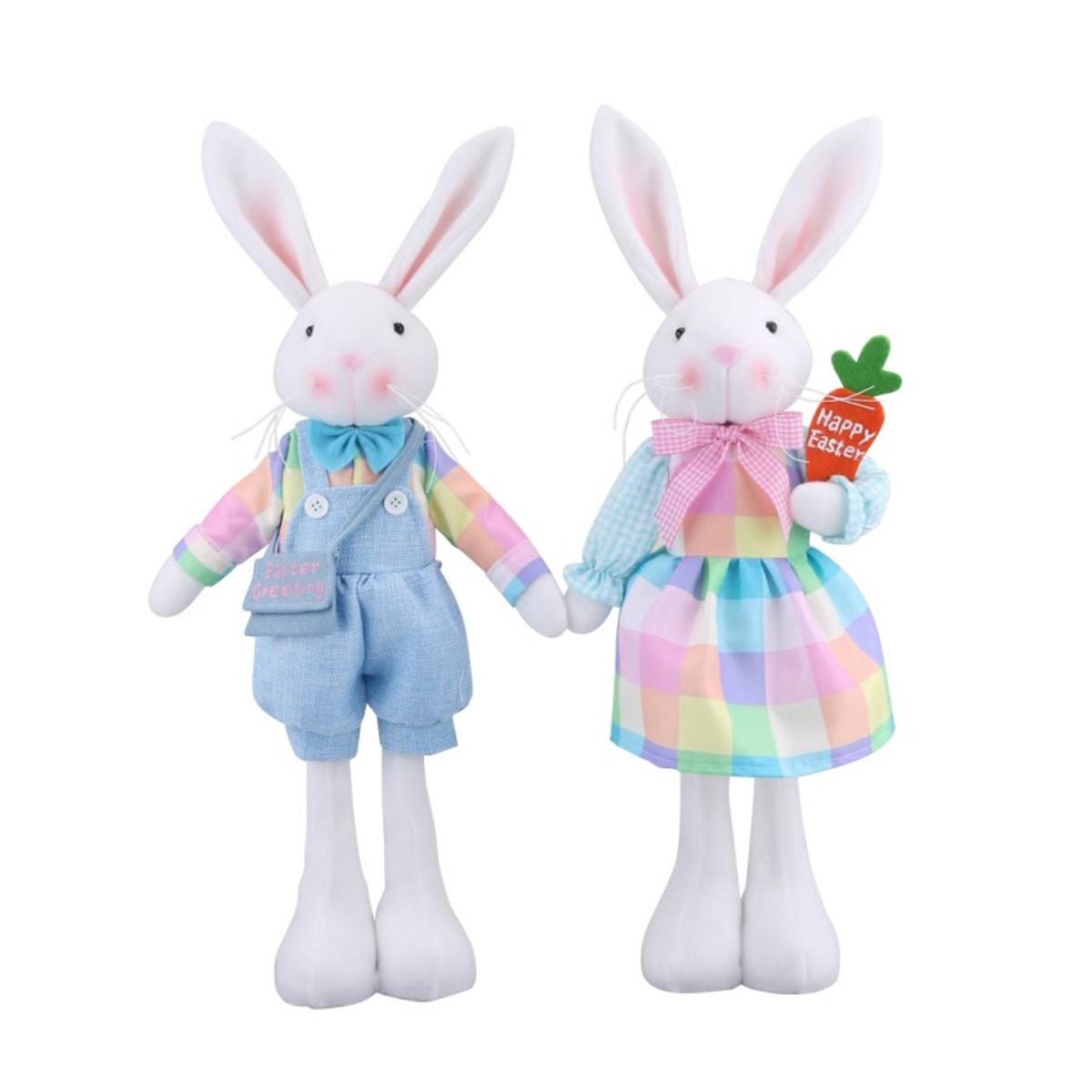 EASTER PASTEL DRESSED BUNNY (Boy, Girl) - 46cm