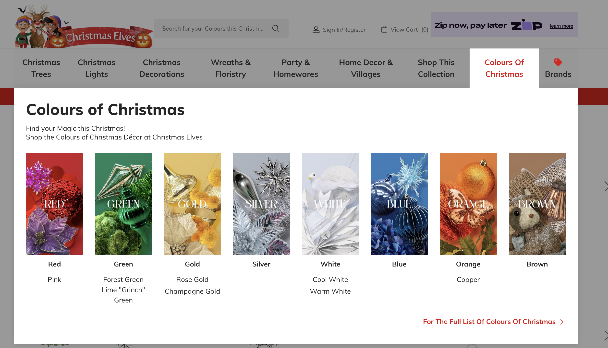 Search using the Colours of Christmas tab!