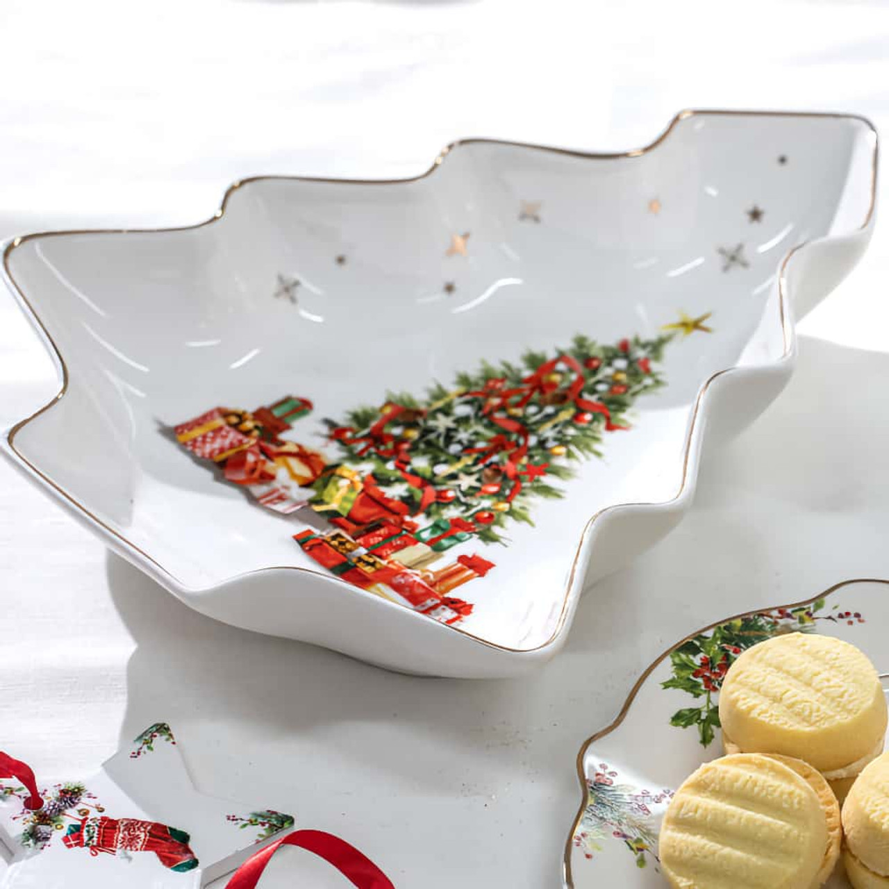 Ladelle Ashdene Spirit of Christmas Tree Platters Set of 2