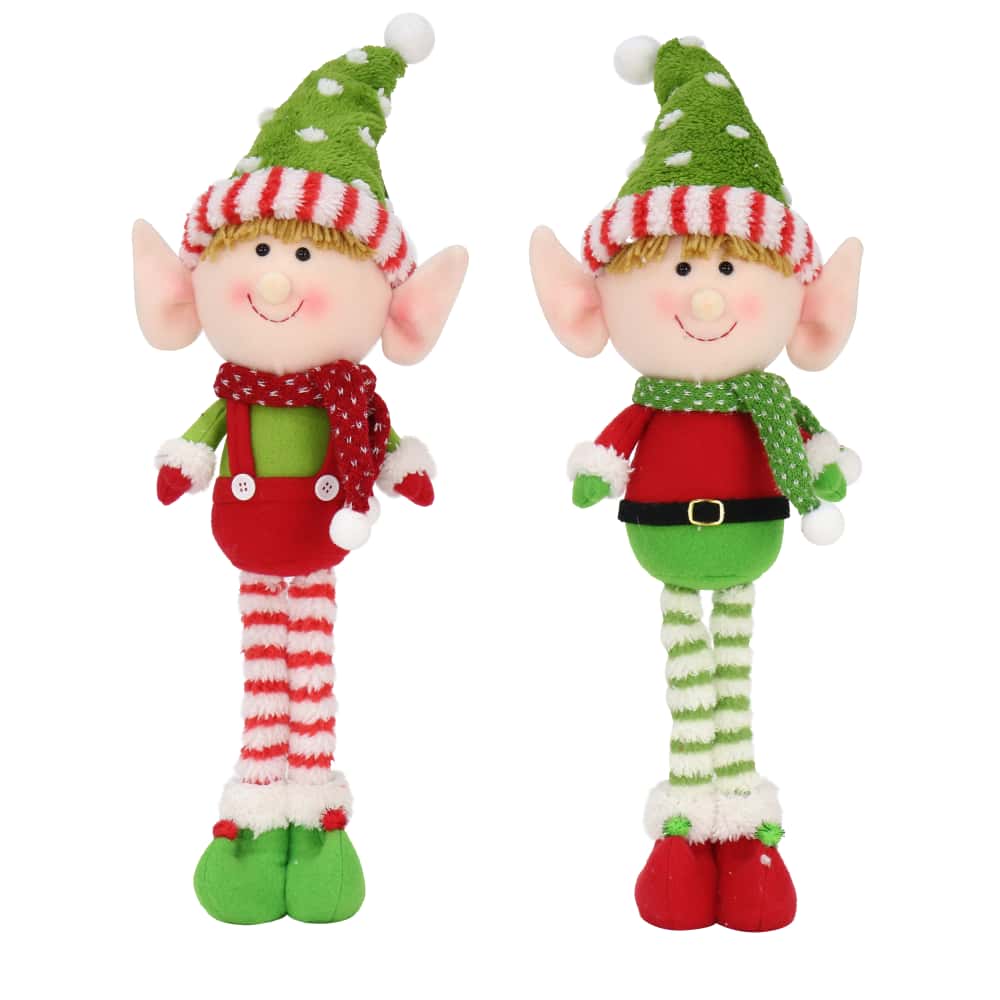 Standing Christmas Elf with Big Head (2 Designs) - 55cm